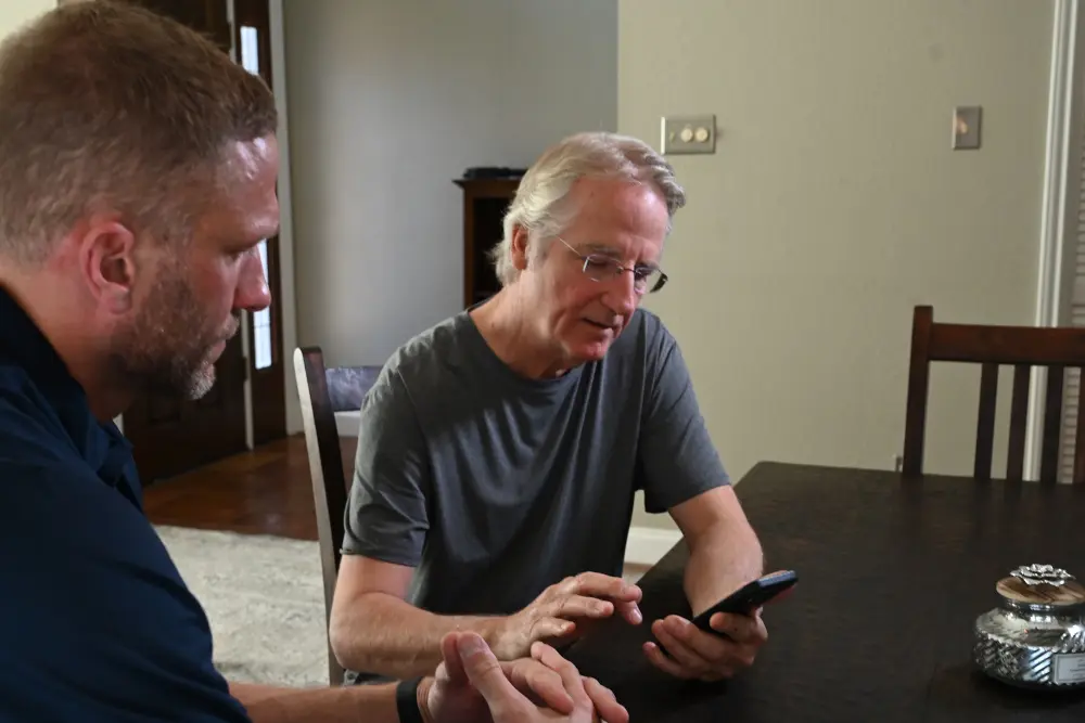 man using Kaia back pain app